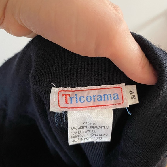 Classic vintage 80s/90s black Tricorama wool blend midi pencil skirt - Picture 4 of 5